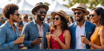 Festival guests enjoying the day