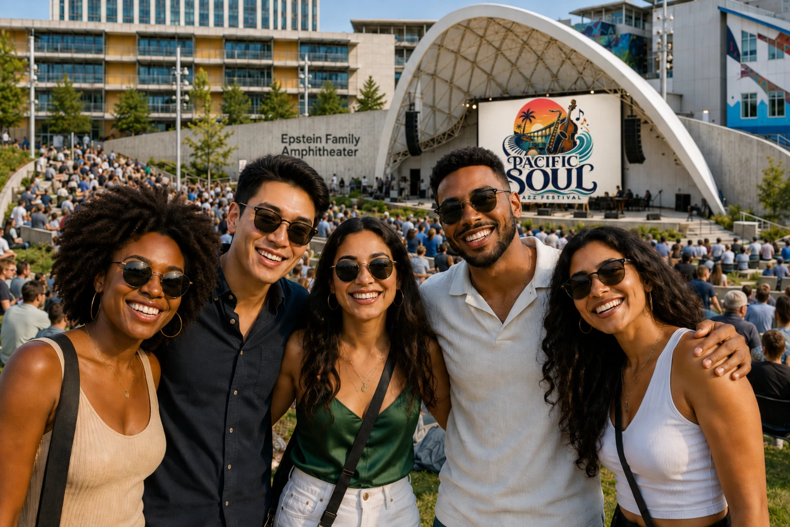Festival guests enjoying the day